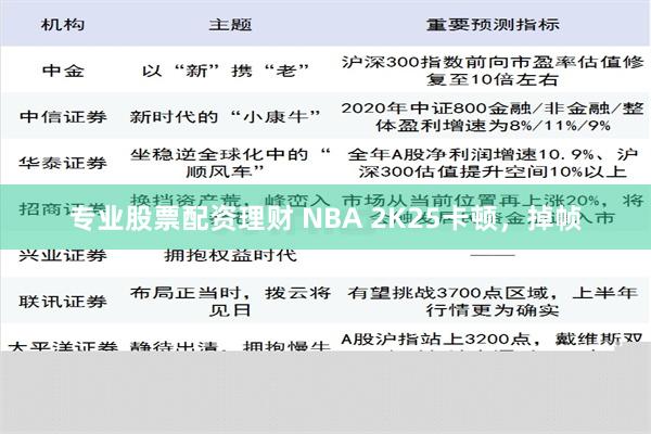 专业股票配资理财 NBA 2K25卡顿，掉帧