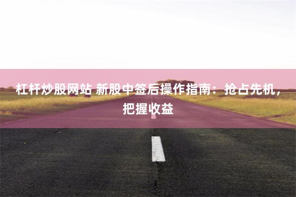 杠杆炒股网站 新股中签后操作指南：抢占先机，把握收益