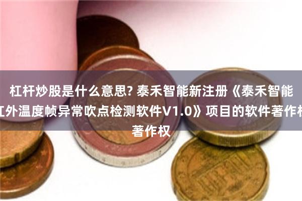 杠杆炒股是什么意思? 泰禾智能新注册《泰禾智能红外温度帧异常吹点检测软件V1.0》项目的软件著作权