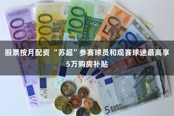 股票按月配资 “苏超”参赛球员和观赛球迷最高享5万购房补贴