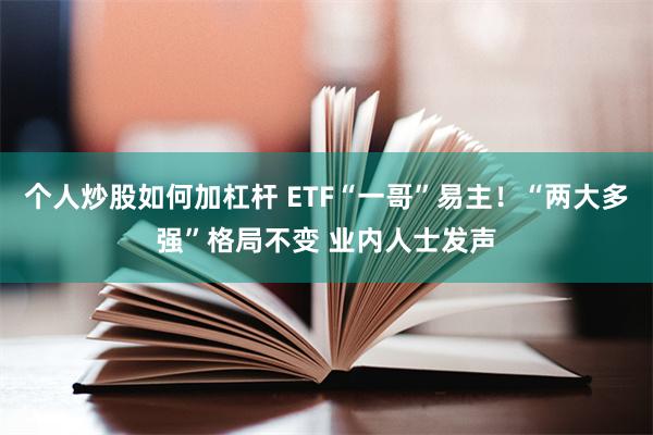 个人炒股如何加杠杆 ETF“一哥”易主！“两大多强”格局不变 业内人士发声