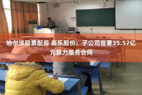 哈尔滨股票配资 高乐股份：子公司签署35.57亿元算力服务合同