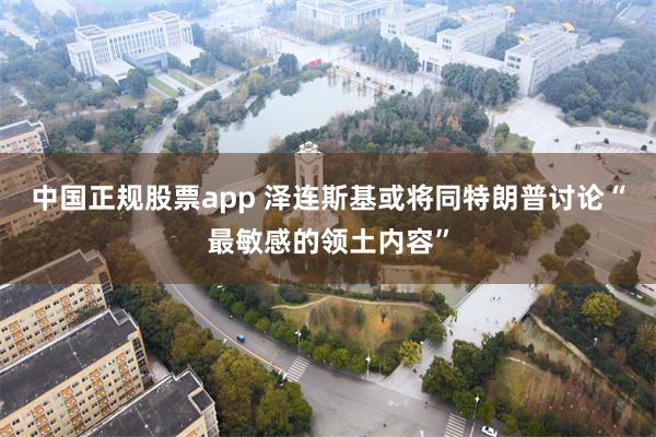 中国正规股票app 泽连斯基或将同特朗普讨论“最敏感的领土内容”