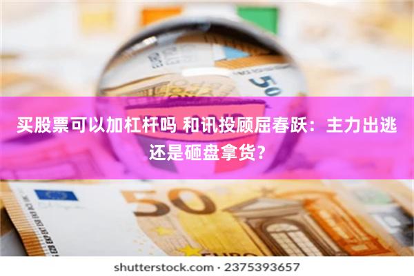 买股票可以加杠杆吗 和讯投顾屈春跃：主力出逃还是砸盘拿货？