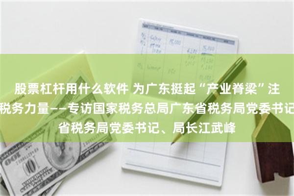 股票杠杆用什么软件 为广东挺起“产业脊梁”注入更加强劲的税务力量——专访国家税务总局广东省税务局党委书记、局长江武峰