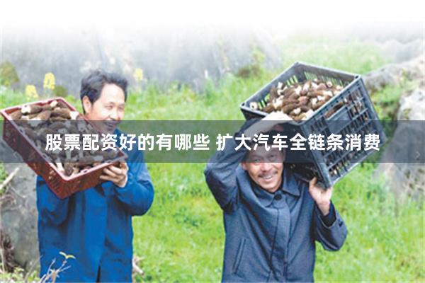股票配资好的有哪些 扩大汽车全链条消费